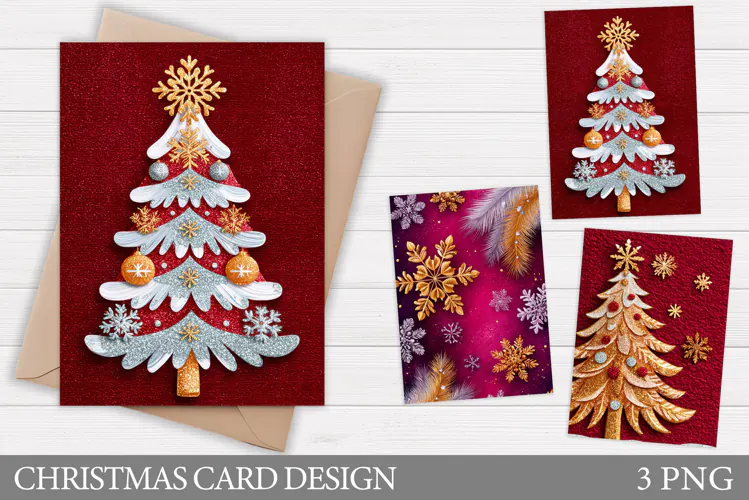 Christmas Card Printable. Christmas Tree Card Design