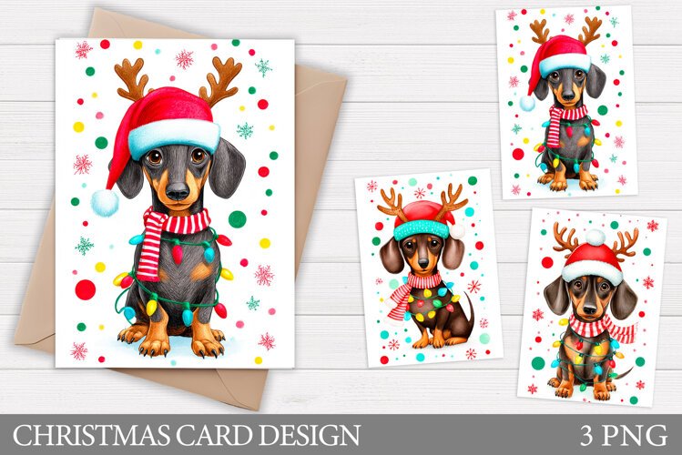 Christmas Card Design. Christmas Dog Card Printable example image 1