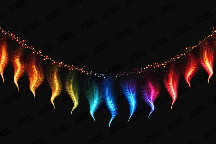 Vibrant Neon Garland Lights Design for Crafts