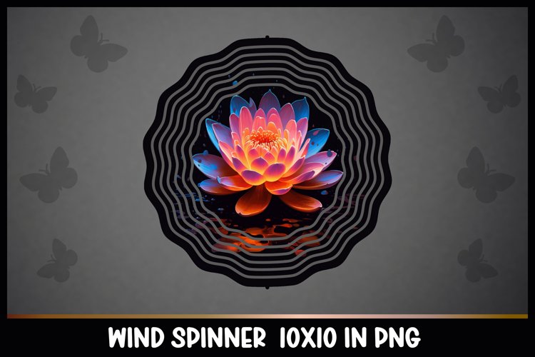 Rainbow Water Lilly Flower Wind Spinner Sublimation