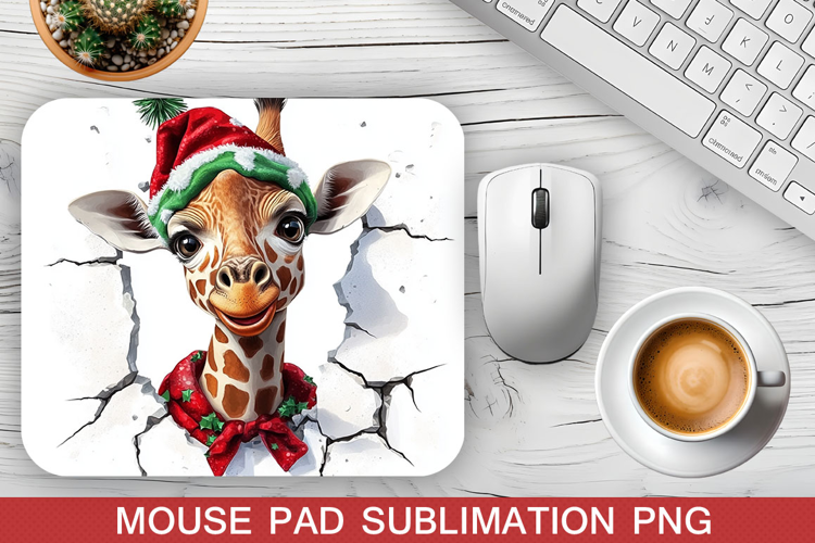 Christmas Giraffe Mouse Pad Sublimation -Christmas Mouse Pad