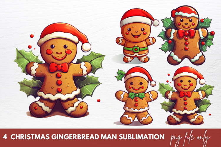 Christmas Gingerbread Man Sublimation Clipart