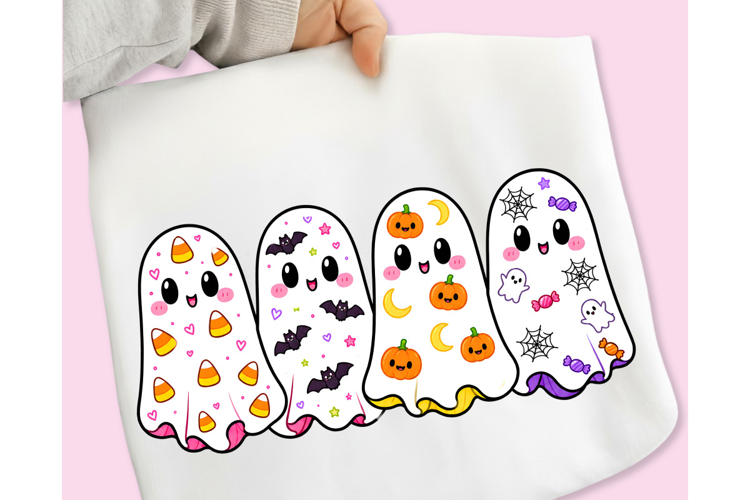Spooky Ghost Friends Halloween PNG, Halloween PNG, Boo PNG