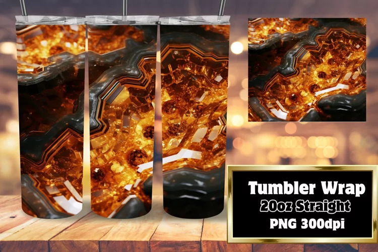 Glitter Marble 3D Tumbler Design 20oz