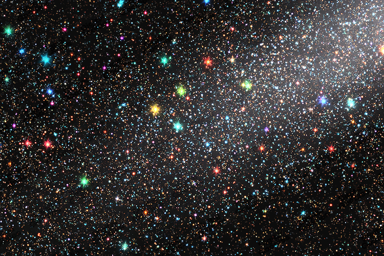 Colorful Starry Glitter Galaxy Background Night Sky Art