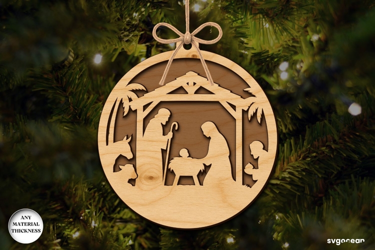 Christmas Nativity Ornament Laser Cut | Glowforge | SVG