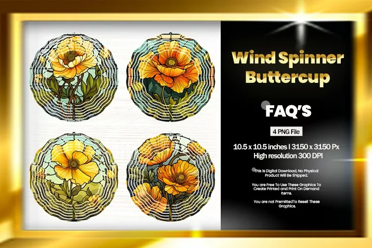 Buttercup Wind Spinner Sublimation - 04 Variations