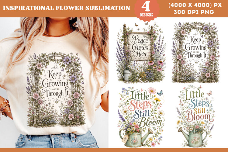 Inspirational Gardening Quote Sublimation PNG example image 1