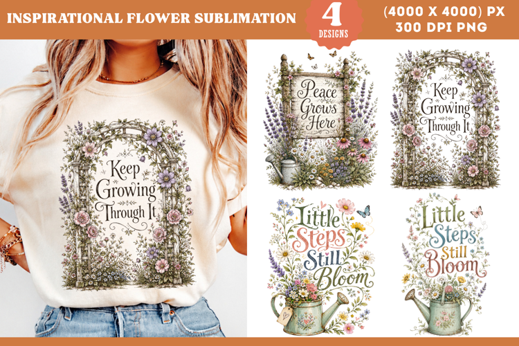 Inspirational Gardening Quote Sublimation PNG