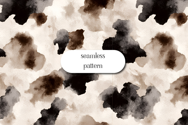 Neutral Abstract Seamless Pattern Watercolor Blots Art