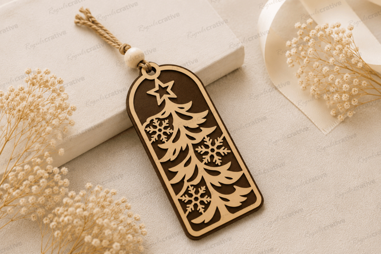 Christmas Tree Bookmark Laser Cut SVG File christmas tree sv