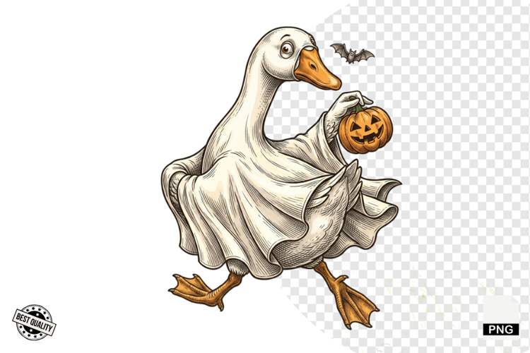 Halloween Ghost Goose PNG