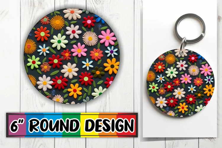 Blossom 3D Embroidery Circle - Sublime Ornament