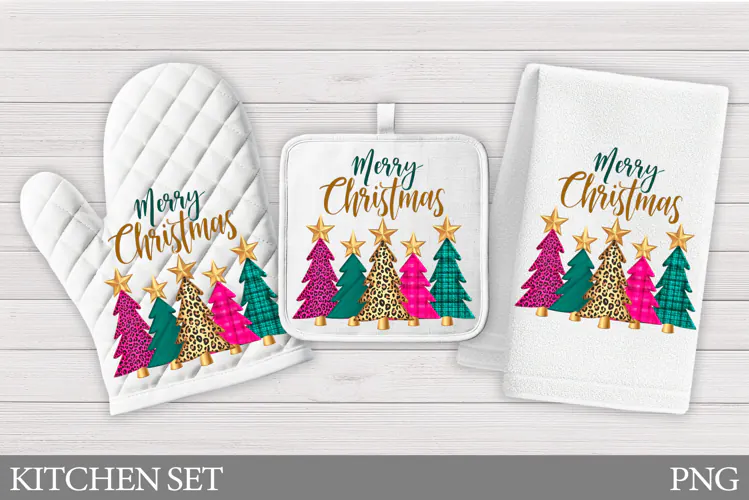 Merry Christmas Oven Mitt. Christmas Square Pot Holder