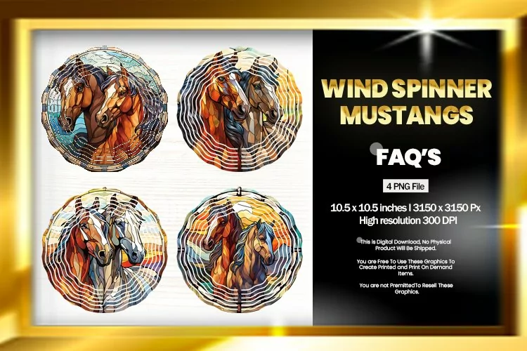 Mustangs Wind Spinner Sublimation - 04 Variations