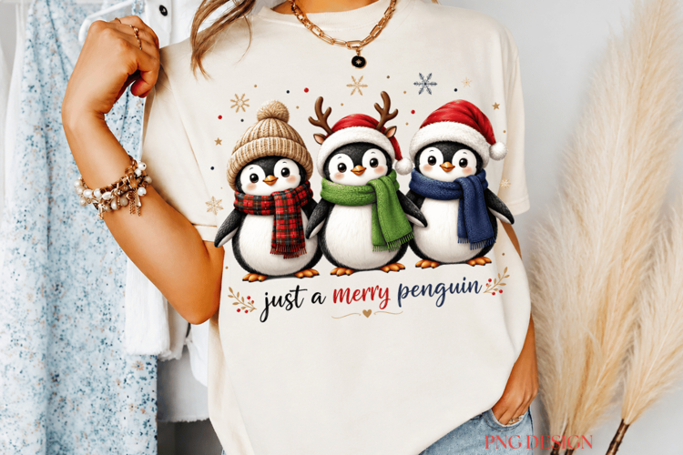 Christmas Penguin PNG, Cute Penguin Sublimation, Merry Pengu