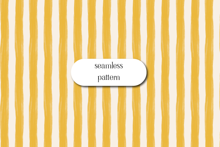 Yellow Hand Painted Stripe Seamless Pattern
