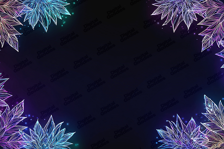 Neon Snowflake Frame Background for Winter Crafts