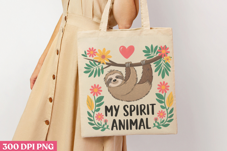 My Spirit Animal PNG, Sloth Sublimation PNG