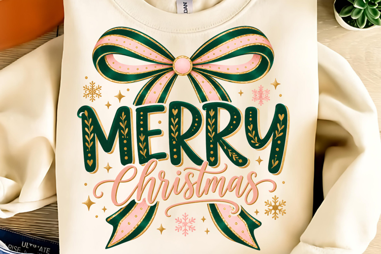 Merry Christmas PNG, Christmas Bow PNG, Christmas PNG