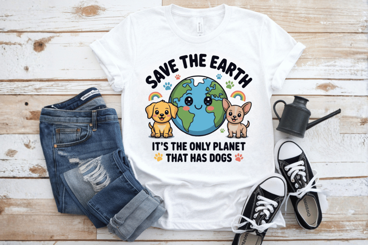 Save the earth its the only planet that has dogs PNG Sublim