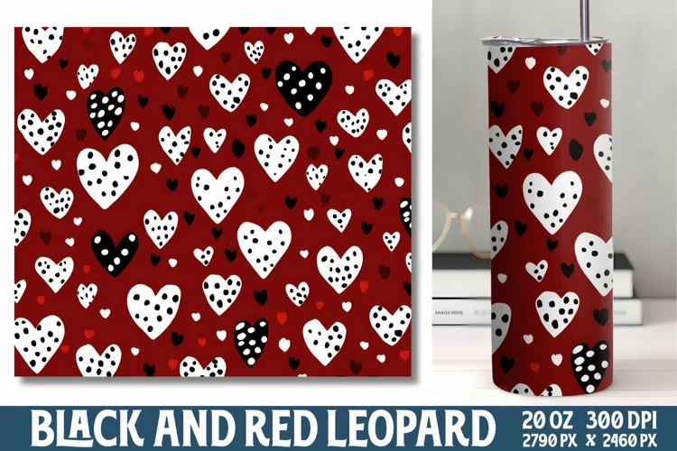 Valentine Red and Black Tumbler Wrap