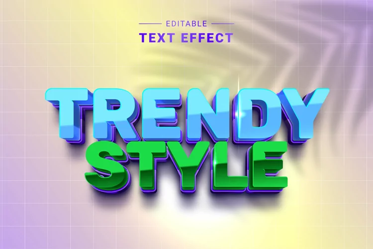 Editable Text Effect for Illustrator. Vector Graphic styles
