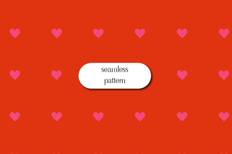 Red Background with Pink Hearts Seamless Valentine Pattern