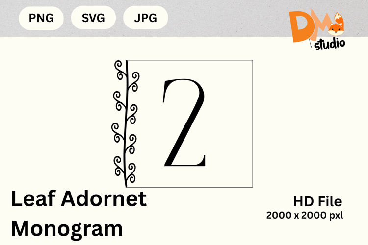 Leaf Monogram Svg Image 3