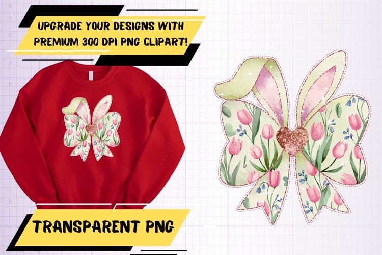 Unique PNG Artwork for Tote Bag Projects , Easter Bow