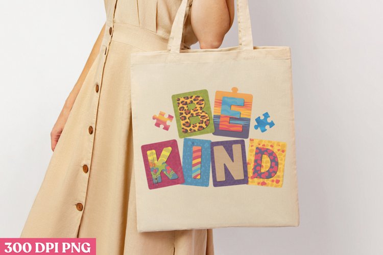 Be Kind PNG, Autism Sublimation PNG