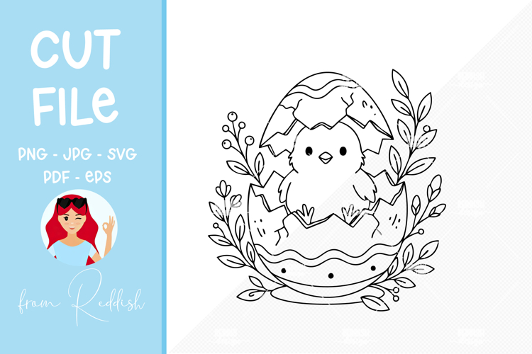 Easter SVG Line Art Cut File