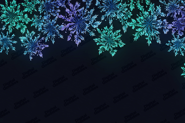 Neon Snowflake Border Background for Holiday Crafts