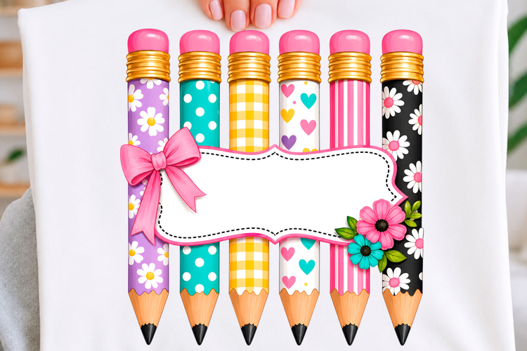 Cute Pencil Name Frame Trending Tshirt