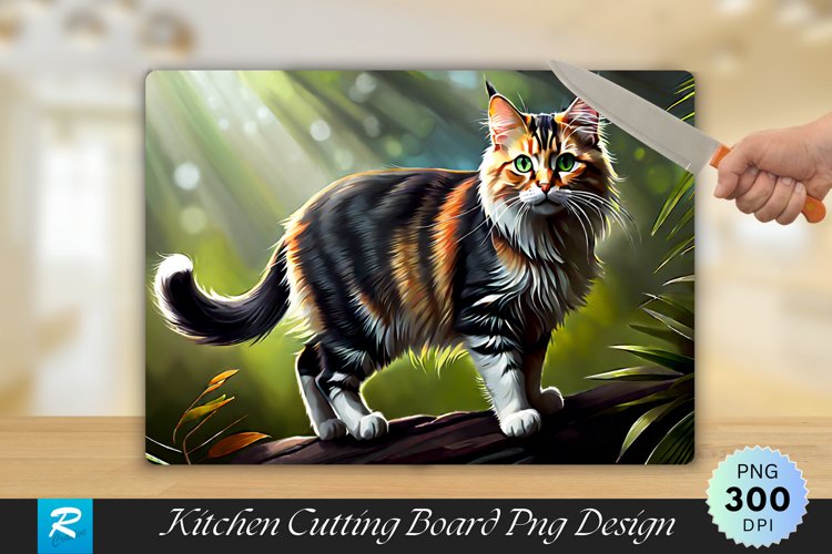 Cat Cutting Board Sublimation Design