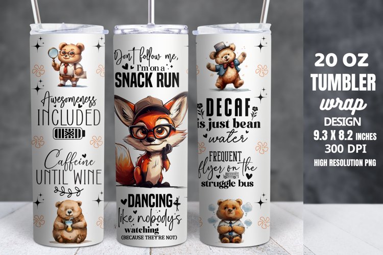 Funny Quotes 20oz Skinny Tumbler Sublimation example image 1