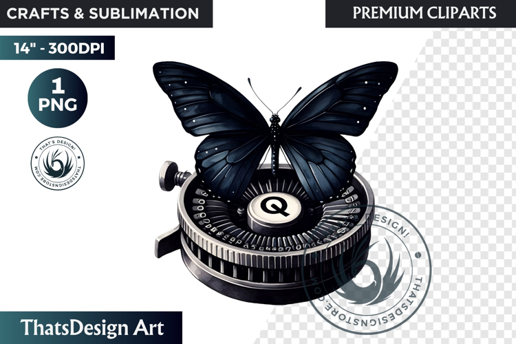 Dark Academia PNG, Gothic Butterfly Clipart Moody ephemera