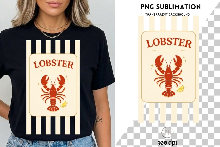Lobster PNG Sublimation | Coastal Kitchen Seafood Design
