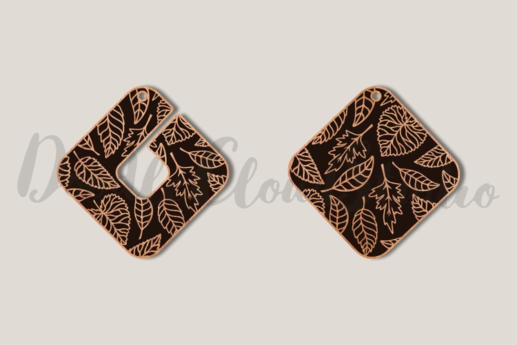 Leaves Earrings Pendant SVG File for Laser Cut and Glowforge