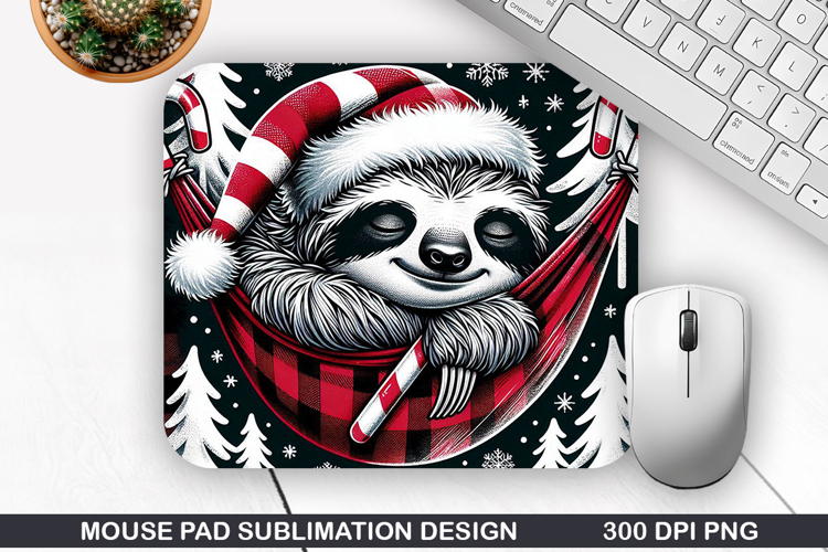 Panda Mouse Pad Sublimation, Christmas Mouse Pad PNG