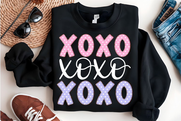 Valentines Day Svg Png XOXO Hearts Svg,