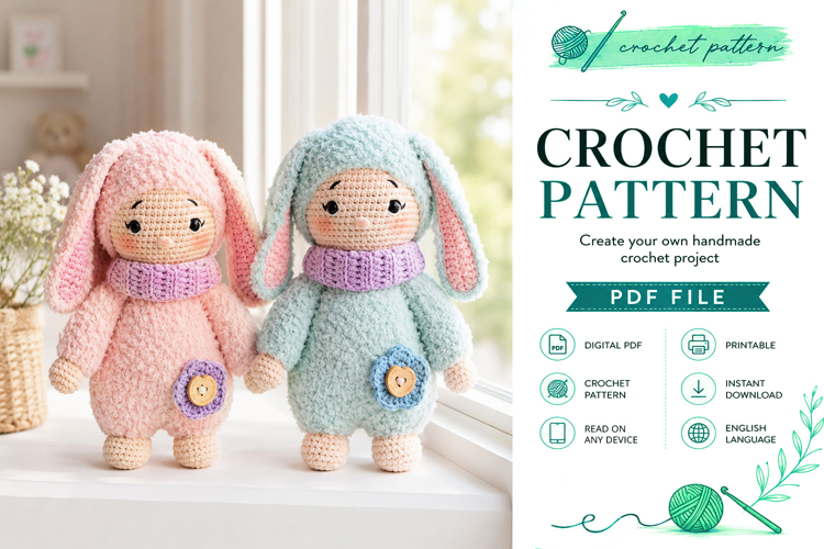 Bunny Doll Amigurumi Crochet Pattern PDF