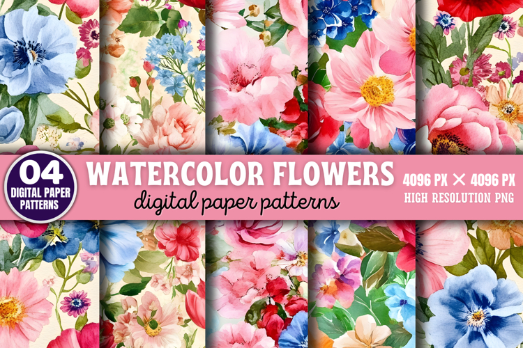 Watercolor Flowers Svg Image 3