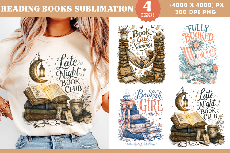 Book Lover Summer Reading Sublimation PNG