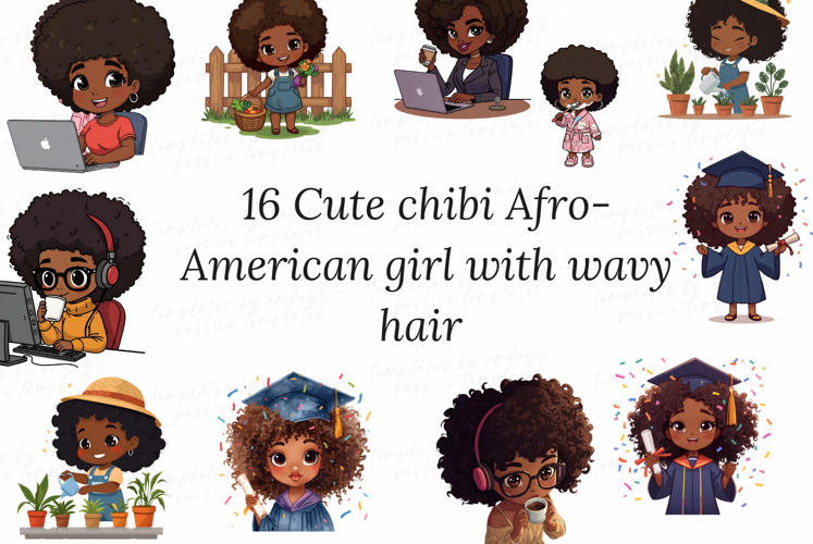 Afro Girl Template Image 24