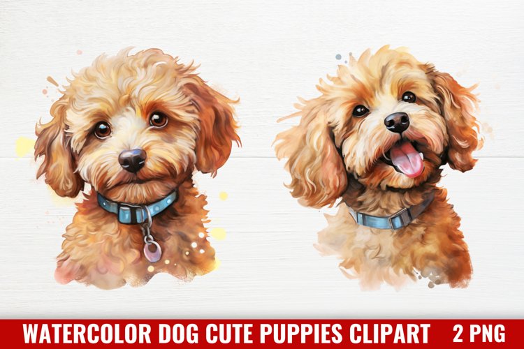 Watercolor Dog Cute Puppies Clipart, Cute Baby Dog