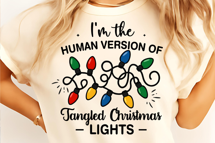 Christmas tangled lights PNG, Christmas Sublimation Design