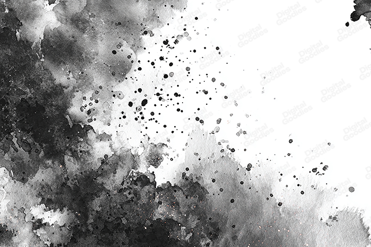 Black and White Watercolor Ink Splash Background