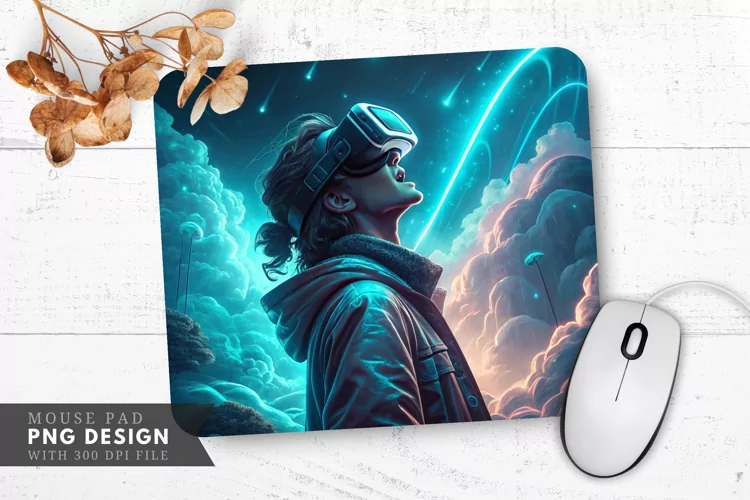 Virtual Reality Adventure Mouse Pad PNG Design