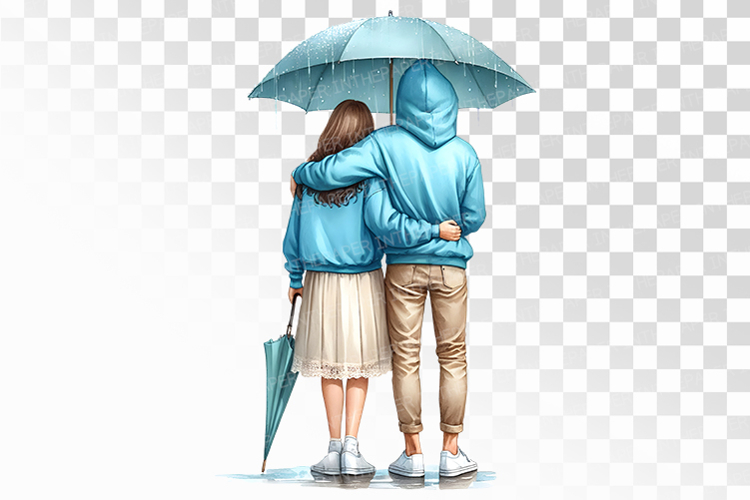 Person Holding Transparent Umbrella with Raindrop PNG Summer